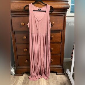 Frye xxl midi sleeveless mauve pink blush dress buttons knit top worn twice